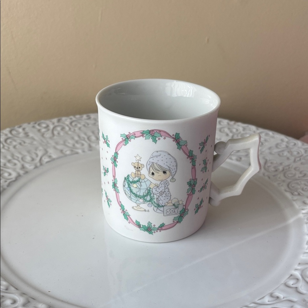 Precious Moments Charming White Mug with Holiday Design